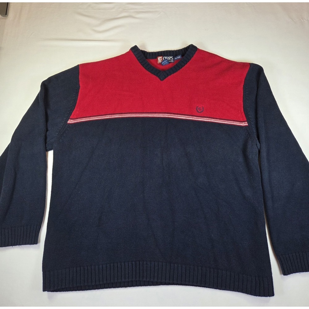 VTG Y2K Chaps Cotton Vneck Sweater